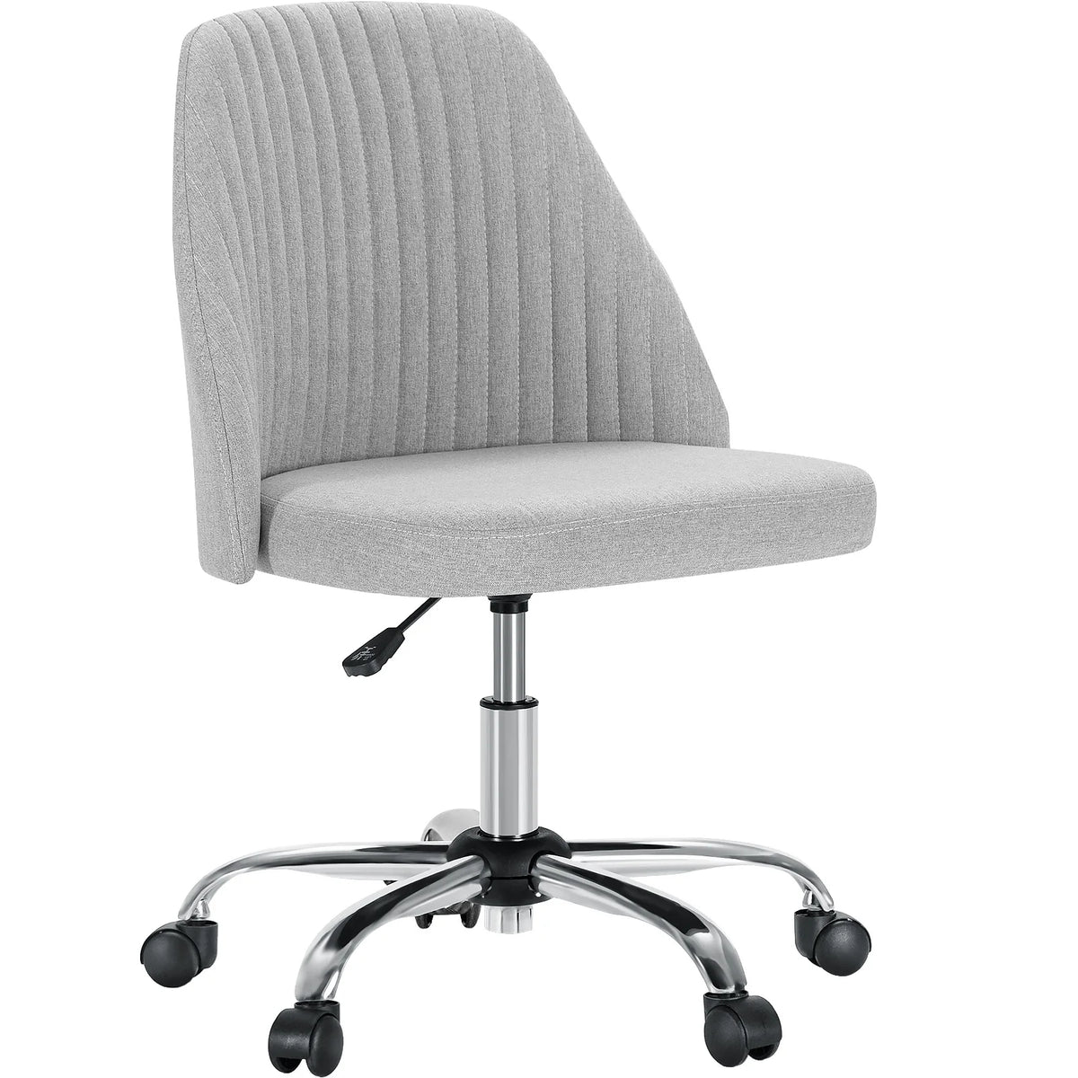 JHK Armless Small Desk Office Chair Cute Vanity Swivel Chair with Back Modern Fabric with Wheels Swivel Task Home Gaming Chair